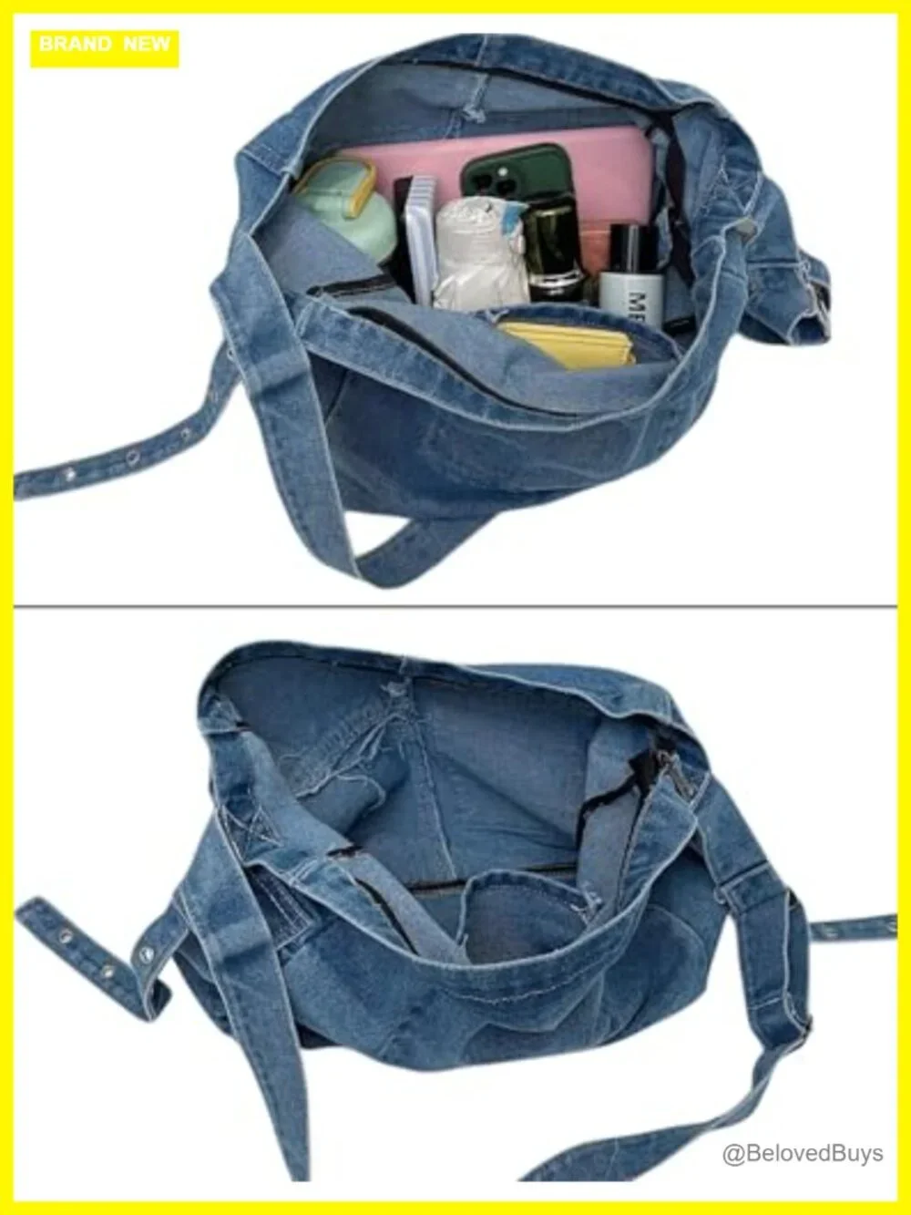 Denim Hobo Crossbody Bag for Women Casual Jean Purse